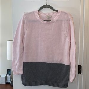 Loft Outlet Pink and Gray Classic sweater